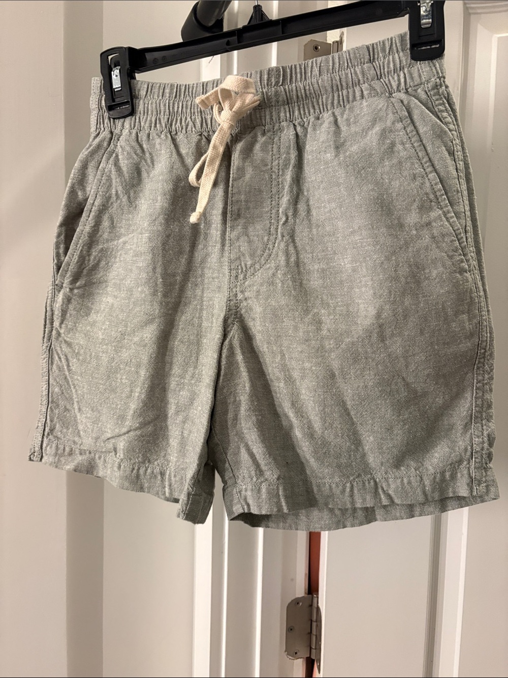 J. Crew Light Gray Drawstring Linen-Blend Shorts